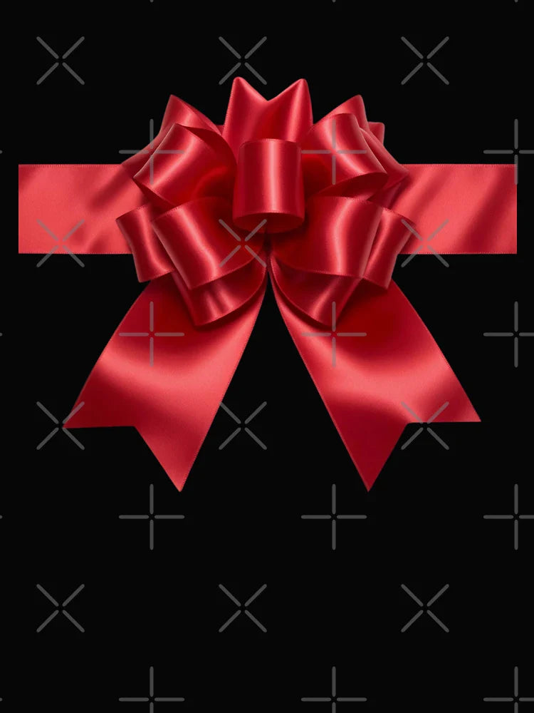 Red bow and ribbon for birthday gift, Christmas gift box and present, 3D