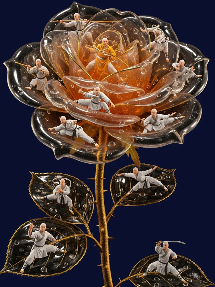 Amber Kung Fu Rose with Shaolin Masters