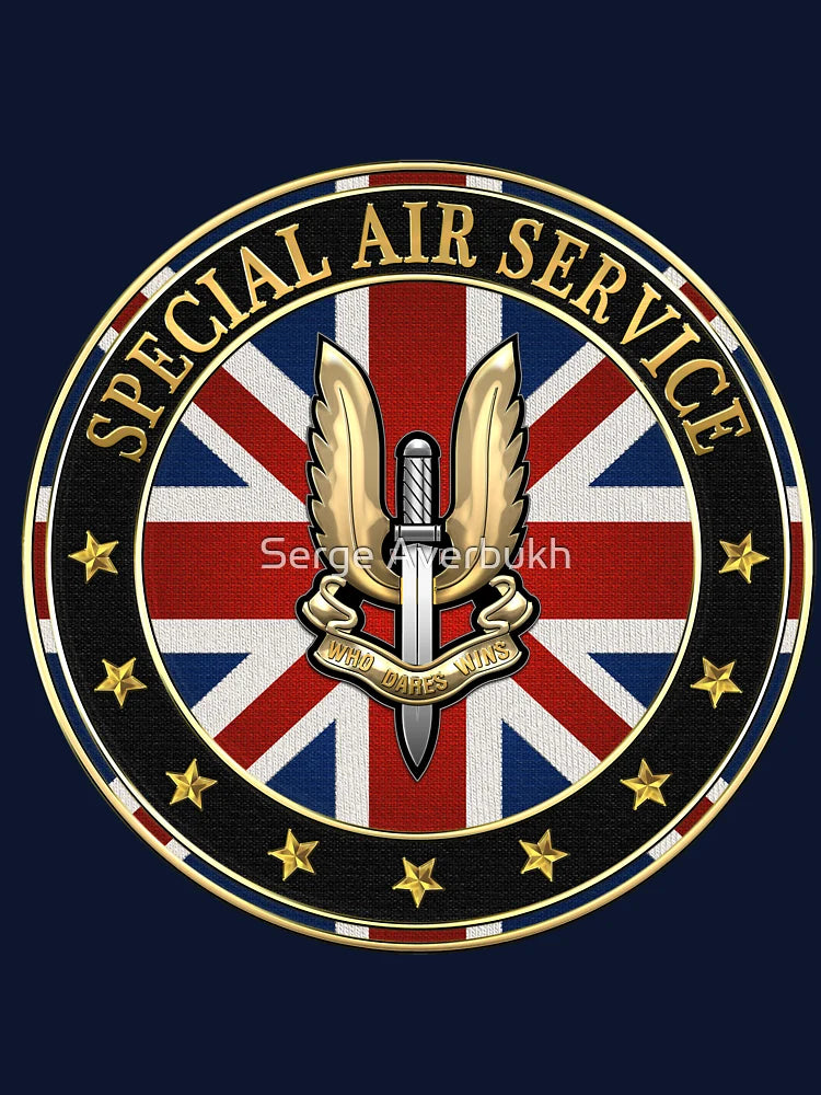 Special Air Service - S A S Badge Special Edition over Blue Velvet