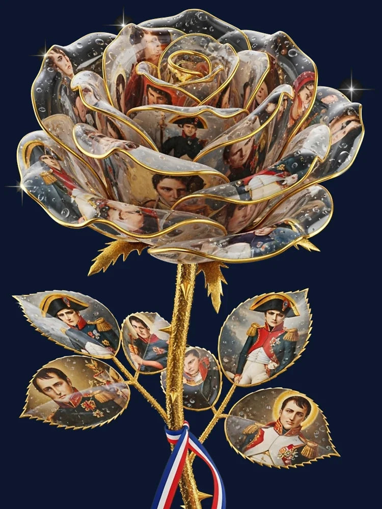 Napoleonic Empire Rose with Tricolore Ribbon