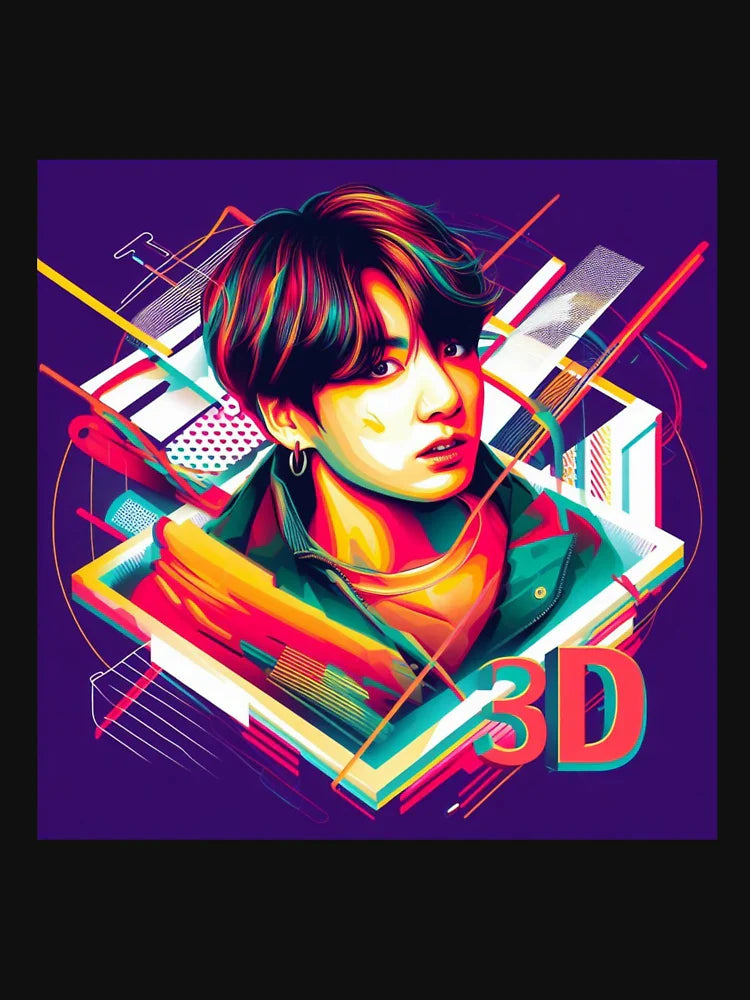 Jungkook 3D Song Inspired Graphic Art - A Tribute to the BTS Star