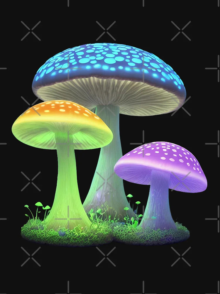 Bioluminescent fungi | Glow in the dark | Glowing mushroom night light | 3D Shrooms