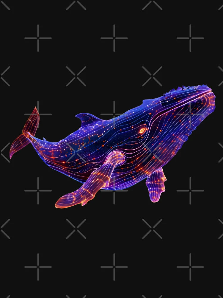 Neon Spirograph Space Whale