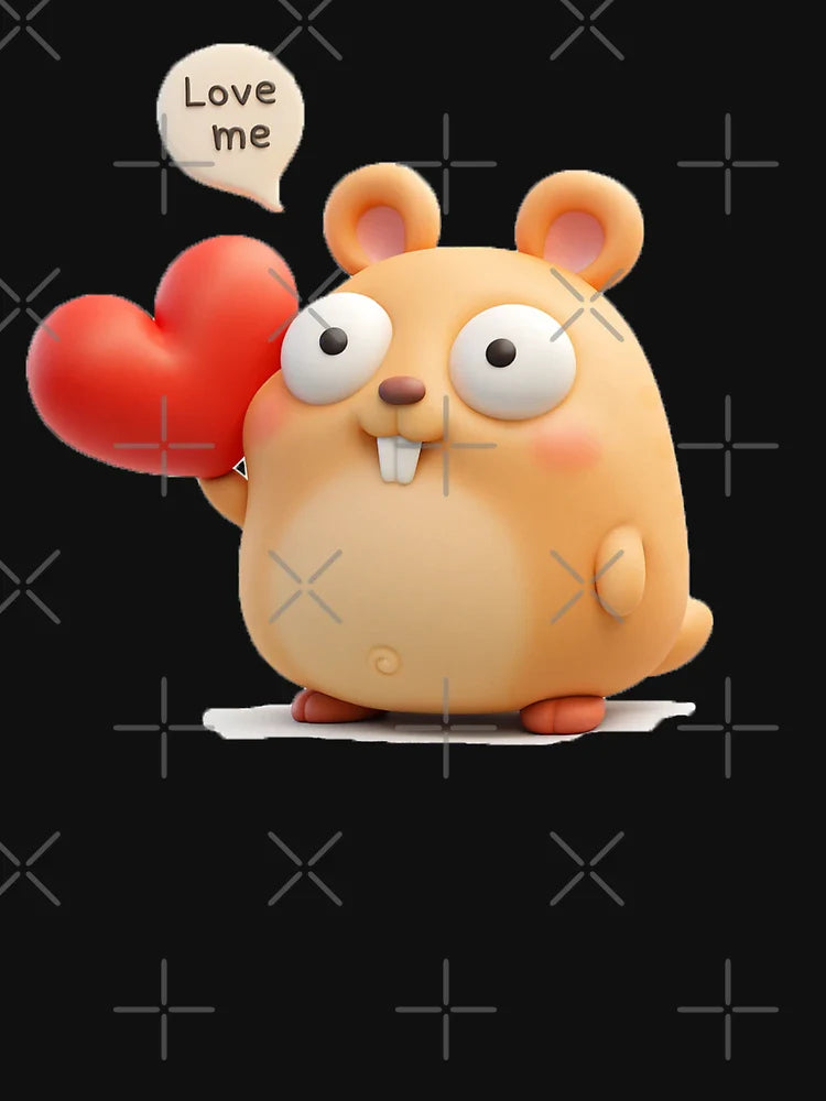 Love Me Hamster – Cute 3D Cartoon Character with Heart