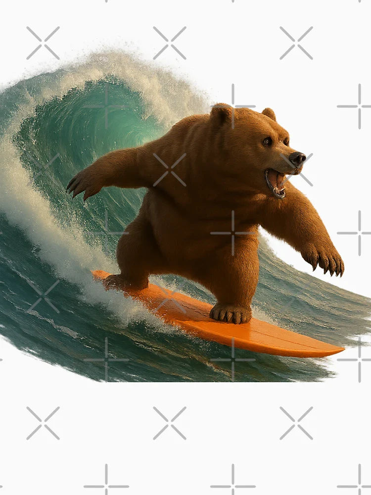 Surfing Bear at Sunset – 3D Ocean Adventure
