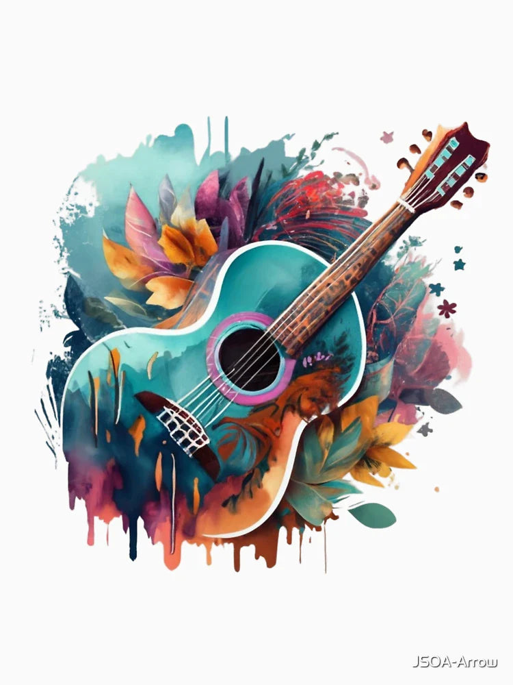 Gitar watercolor painting