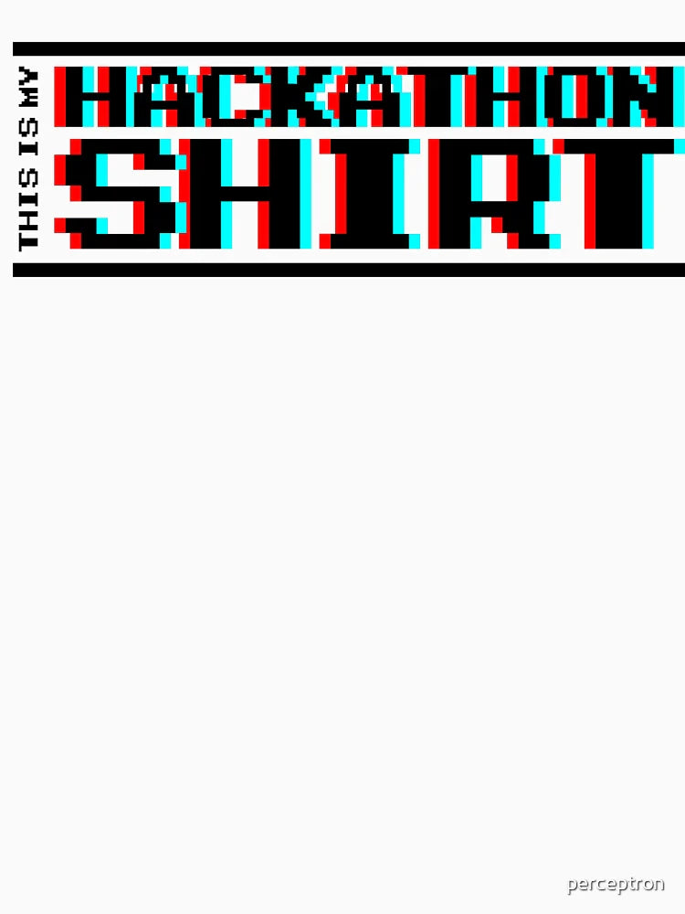 Hackathon shirt, block (8-bit 3D)