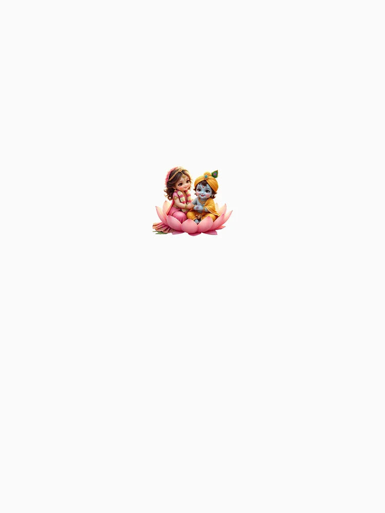 Cute 3D Baby Radha and Krishna Janmashtami Sticker
