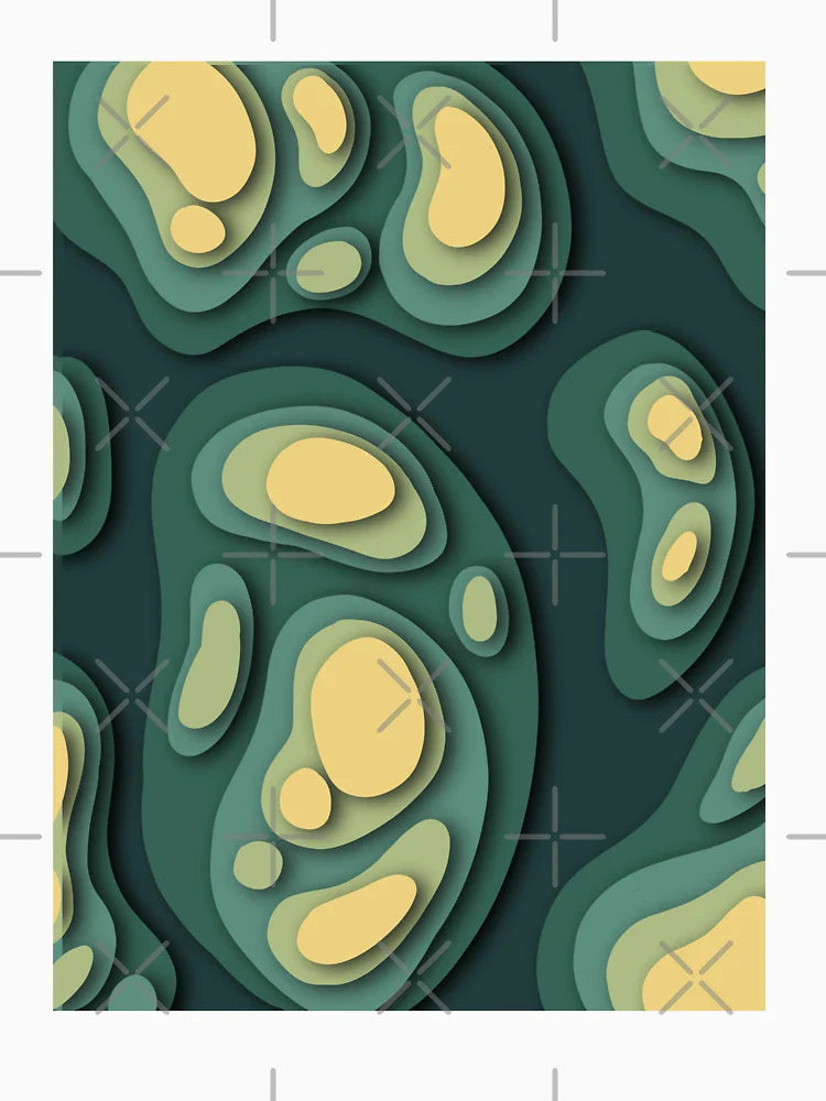 Green and Yellow 3D Paper Cutouts