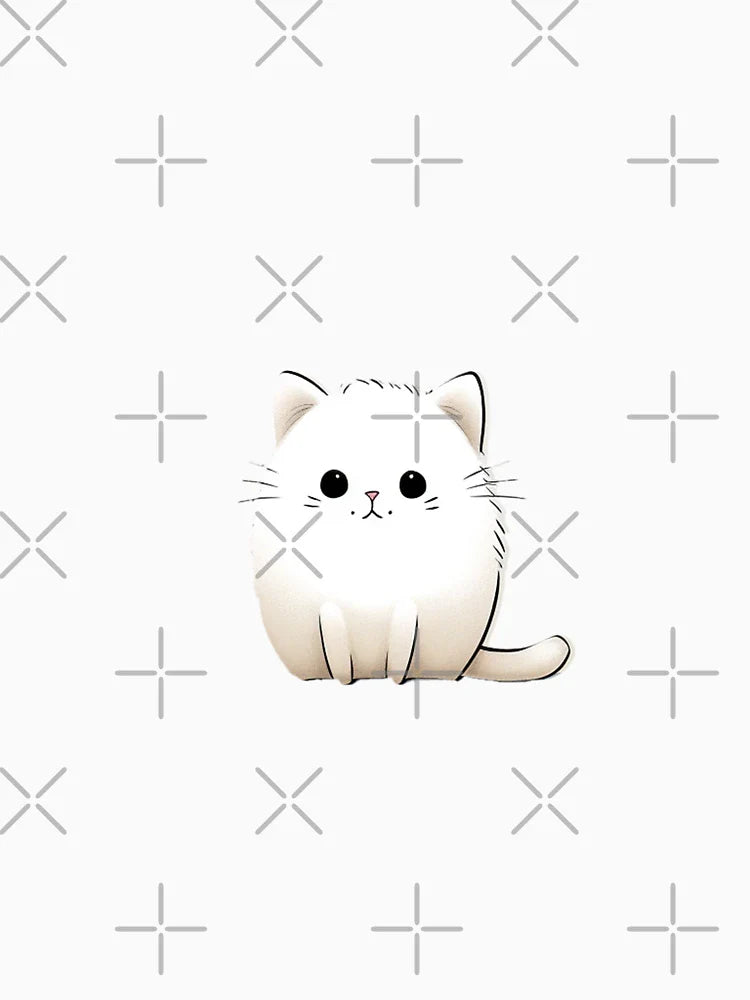 Silly Alone Little Cute white Cat