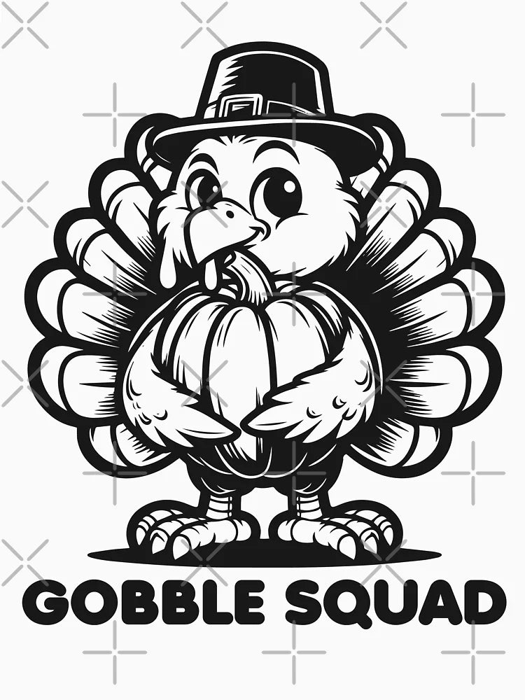 Gobble Squad | Funny Thanksgiving Group Design | Matching Turkey Day Quote | Festive Fall Family Graphic | Playful Holiday Celebration Typography