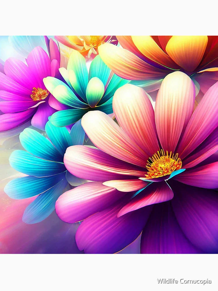 Blossoming Radiance: Vibrant 3D Flowers 13