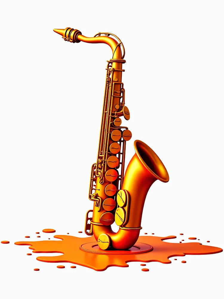 Halloween Saxophone Drenched in Melting Orange Goo and Spooky Shine