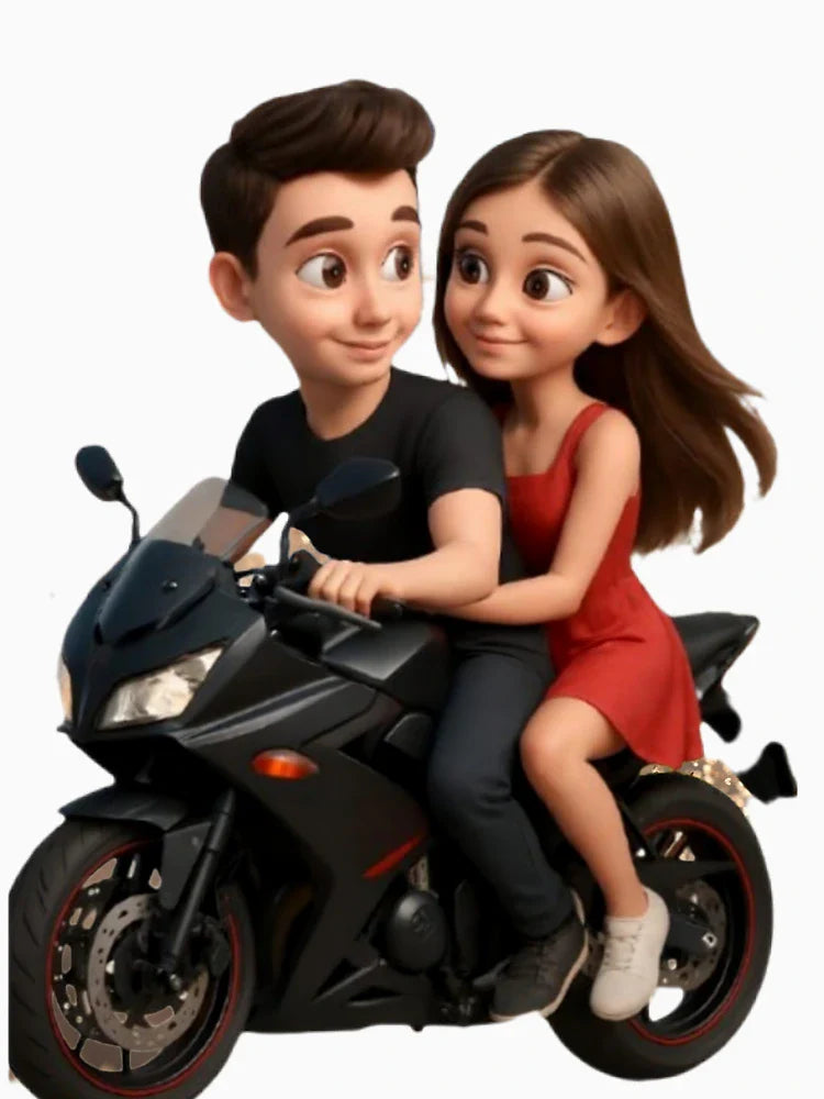 Couple on a motorcycle - 3D Art
