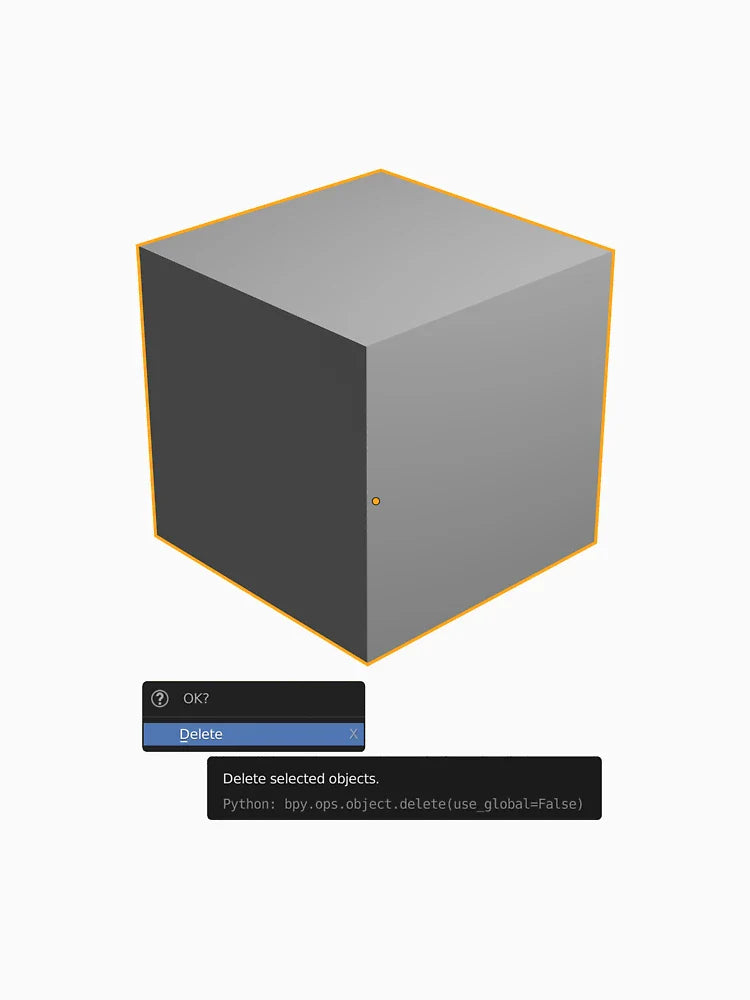 blender delete default cube