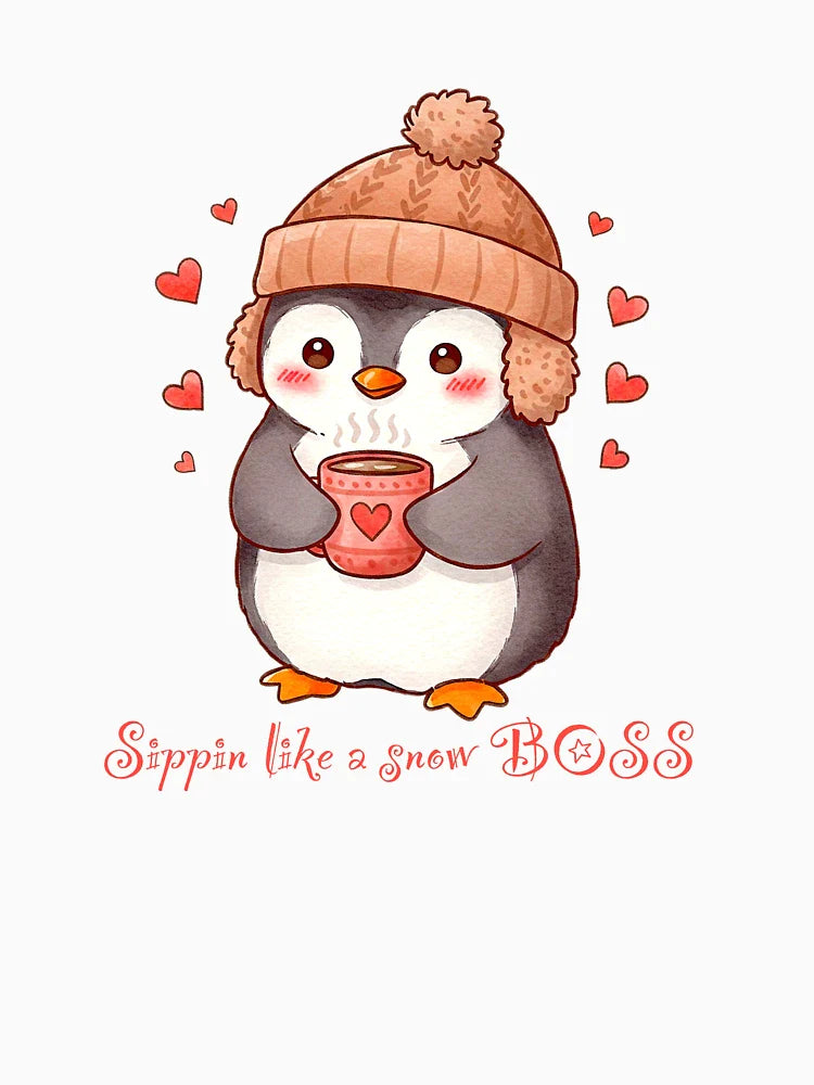 Snow Boss Penguin – Winter Vibes Only