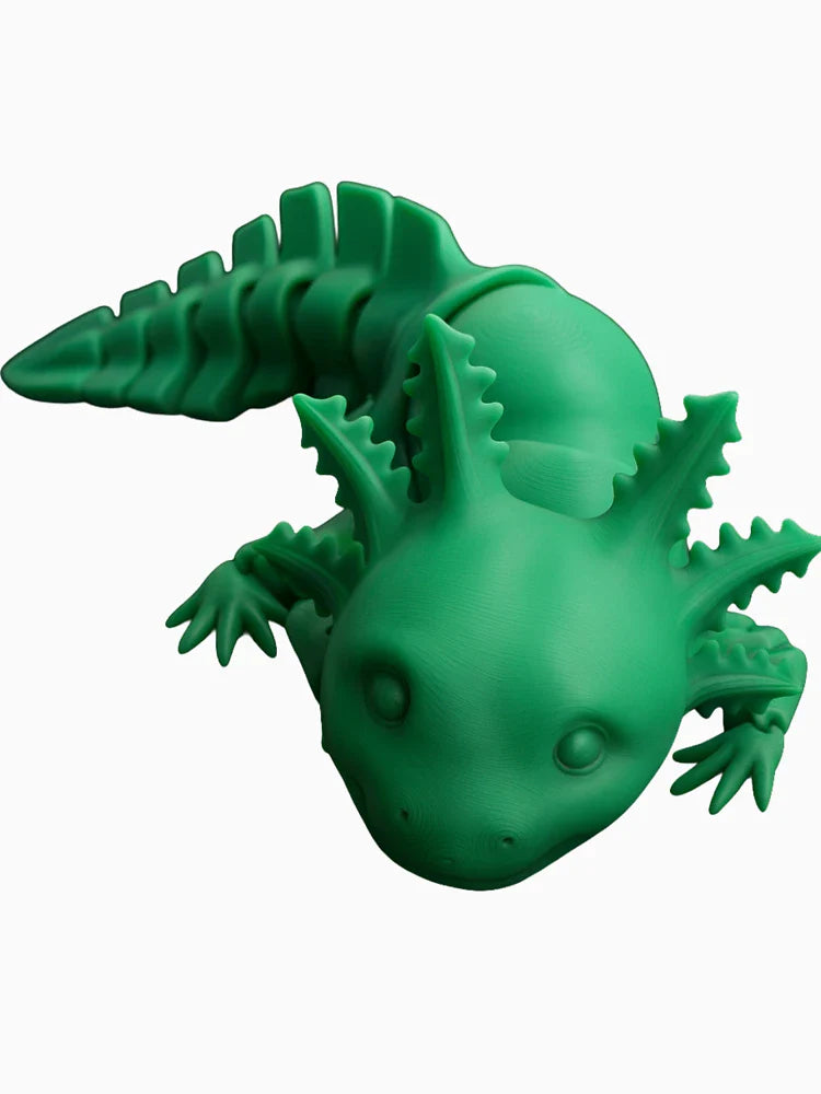 Vibrant 3D Green Axolotl – High Detail Art Design