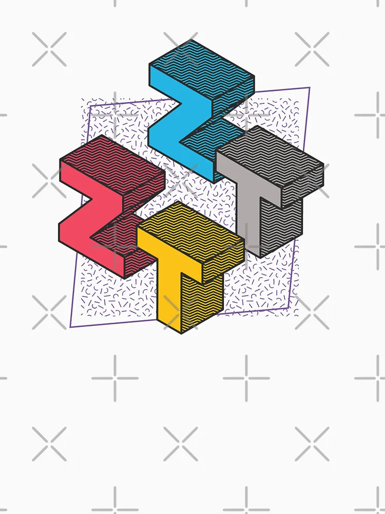 Funny ZZTT 3D multicolor text design
