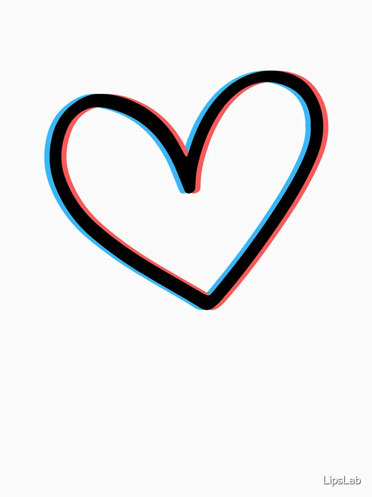 Retro 3D Anaglyph Heart Design