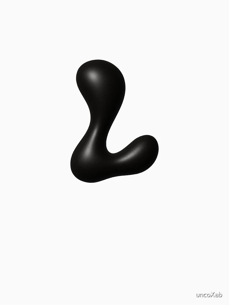 Glossy Black Blob Letter L 3D Typography Art