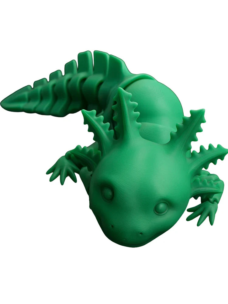 Vibrant 3D Green Axolotl – High Detail Art Design