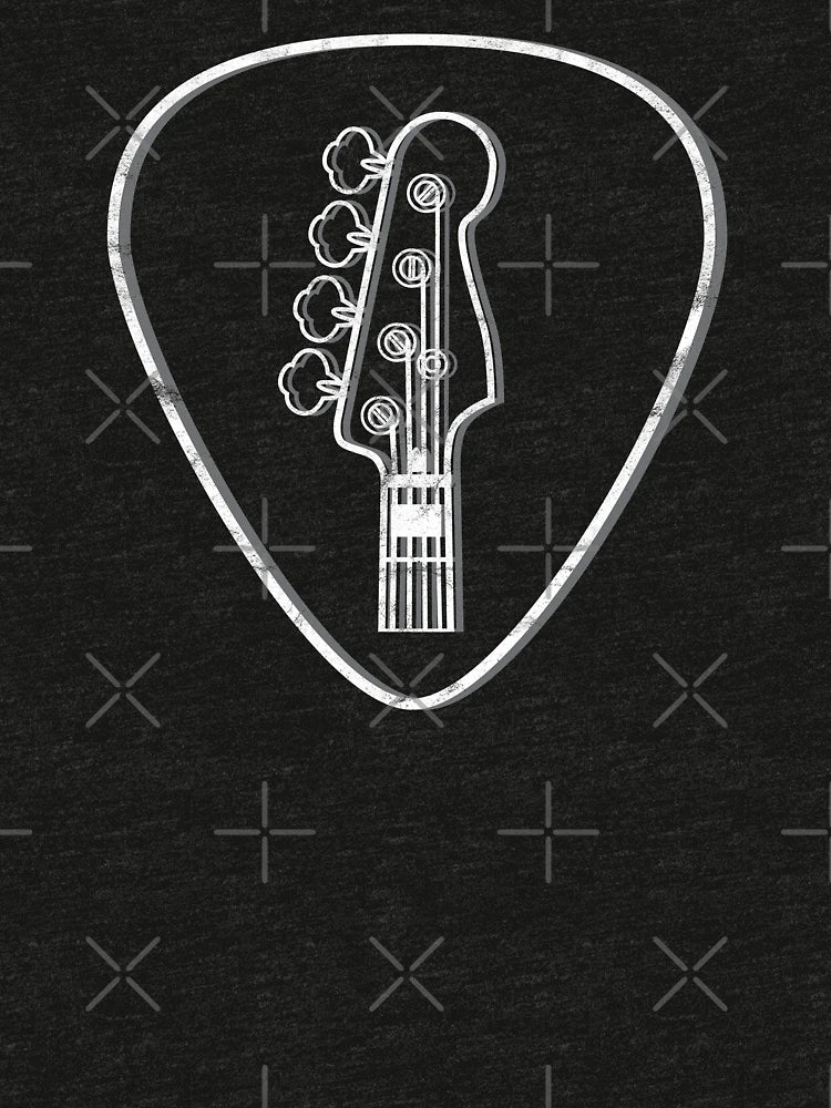 Bass Guitar Headstock Outlines Guitar Pick Dark Theme