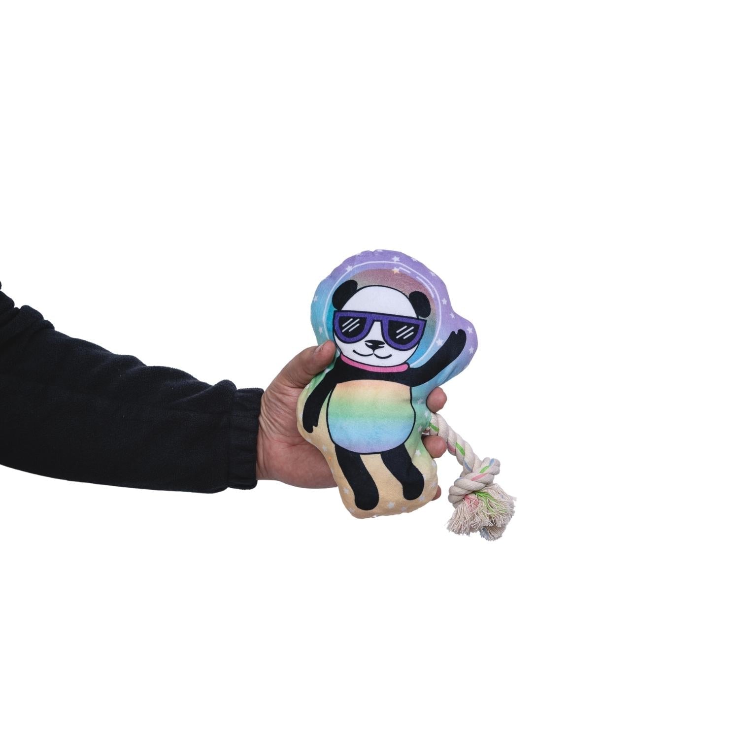 Space Panda Plush Dog Toy – with Squeaker & Crinkle Paper for Fun Play