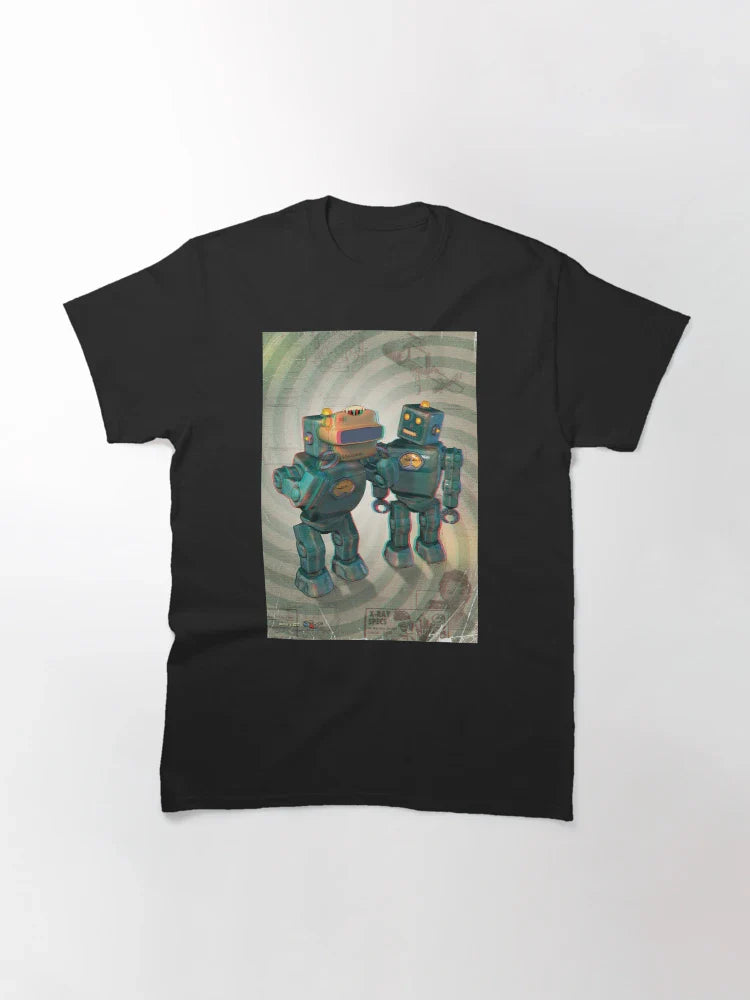 Toy Robots Anaglyph 3d pop-art illustration (version 1)
