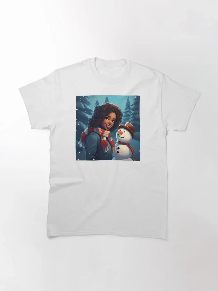 Holiday Snowman & Black Teen Girl