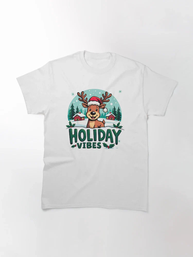 Festive Snowy Reindeer Holiday Vibes