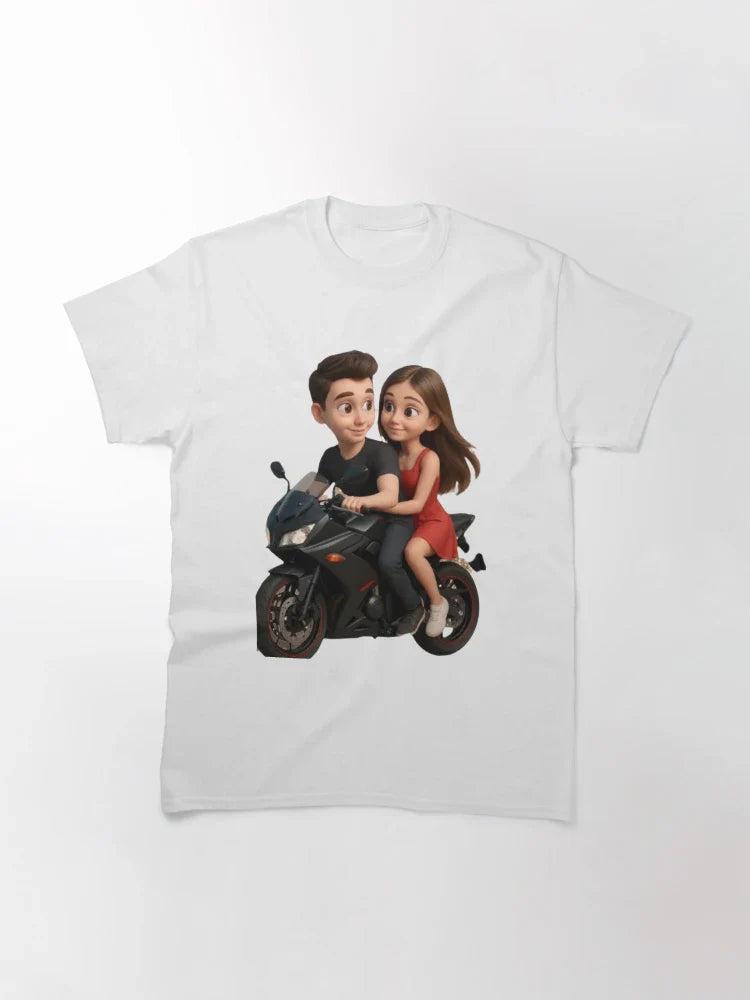Couple on a motorcycle - 3D Art