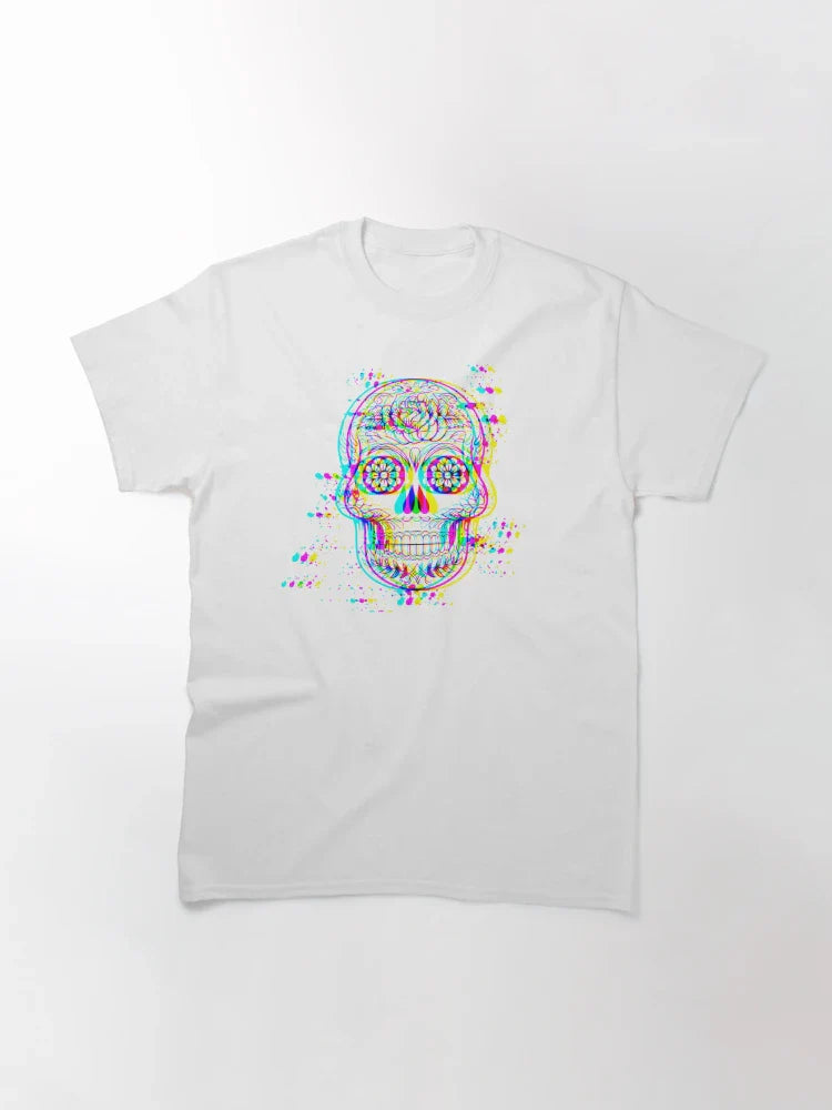 Sugar skull anaglyph 3d glitch