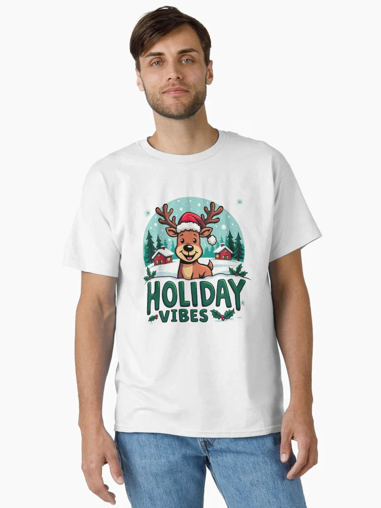 Festive Snowy Reindeer Holiday Vibes