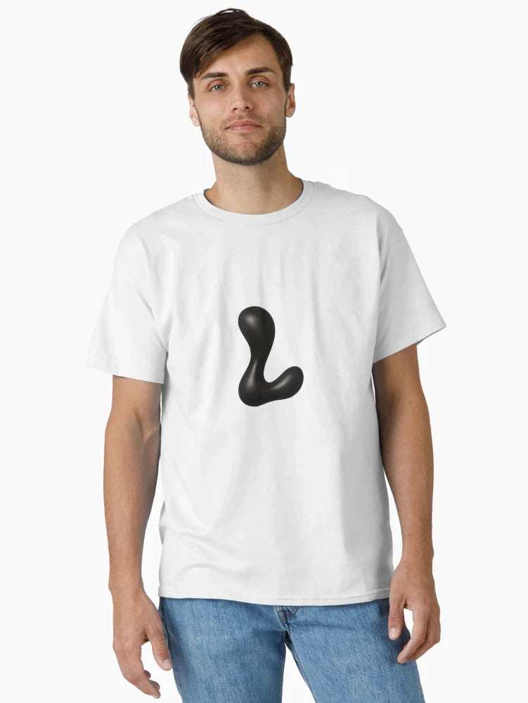 Glossy Black Blob Letter L 3D Typography Art