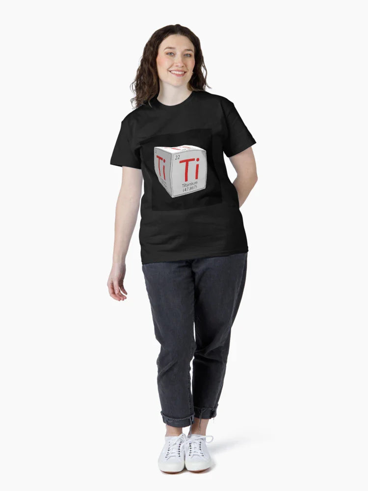 Chemical periodic table style tile - Ti Titanium cubed