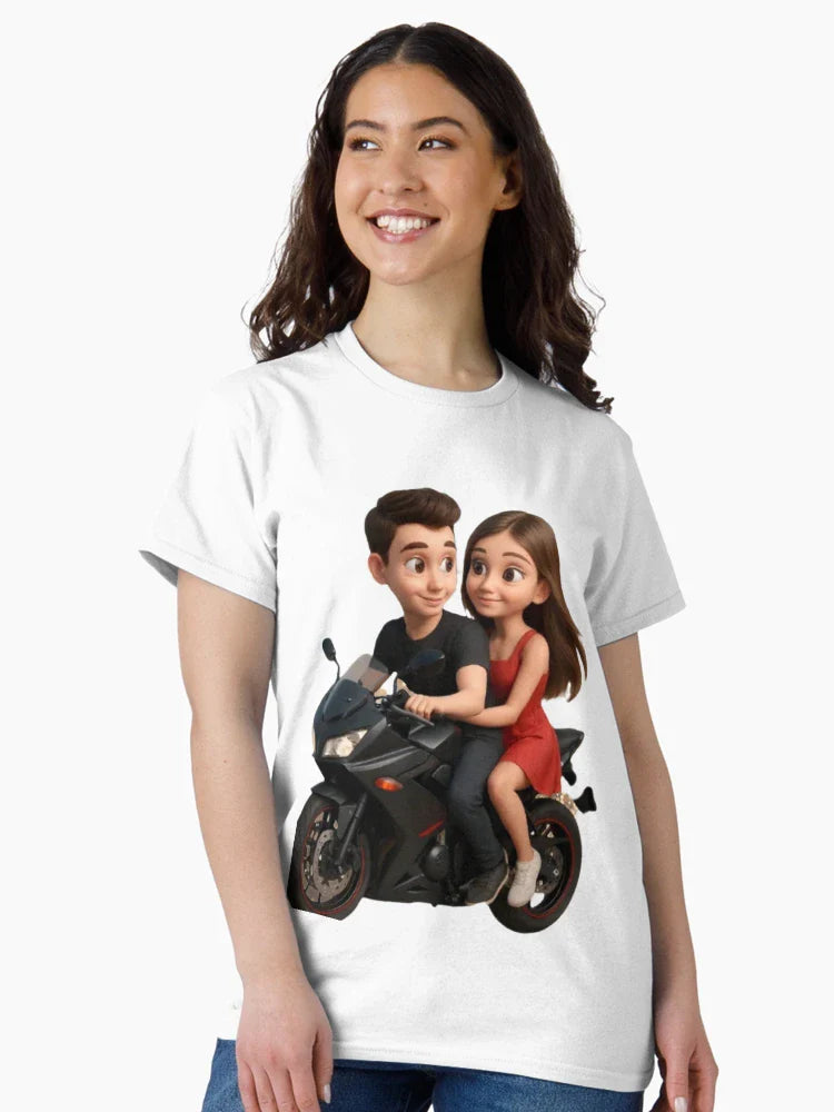 Couple on a motorcycle - 3D Art