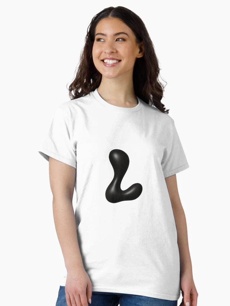Glossy Black Blob Letter L 3D Typography Art