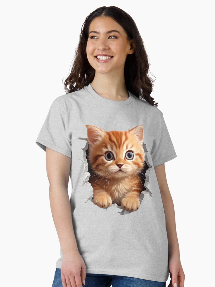 Peekaboo Ginger Kitten – 3D Wall Break