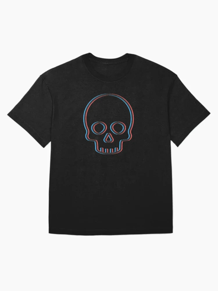 Edgy 3D Anaglyph Skull Artwork