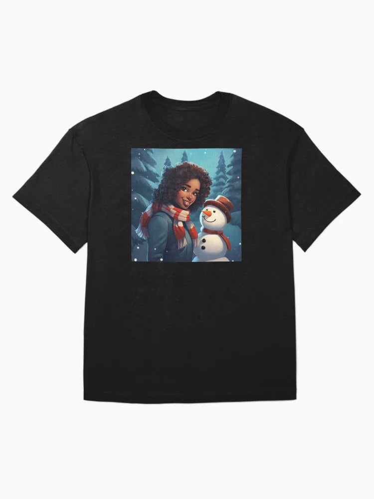 Holiday Snowman & Black Teen Girl