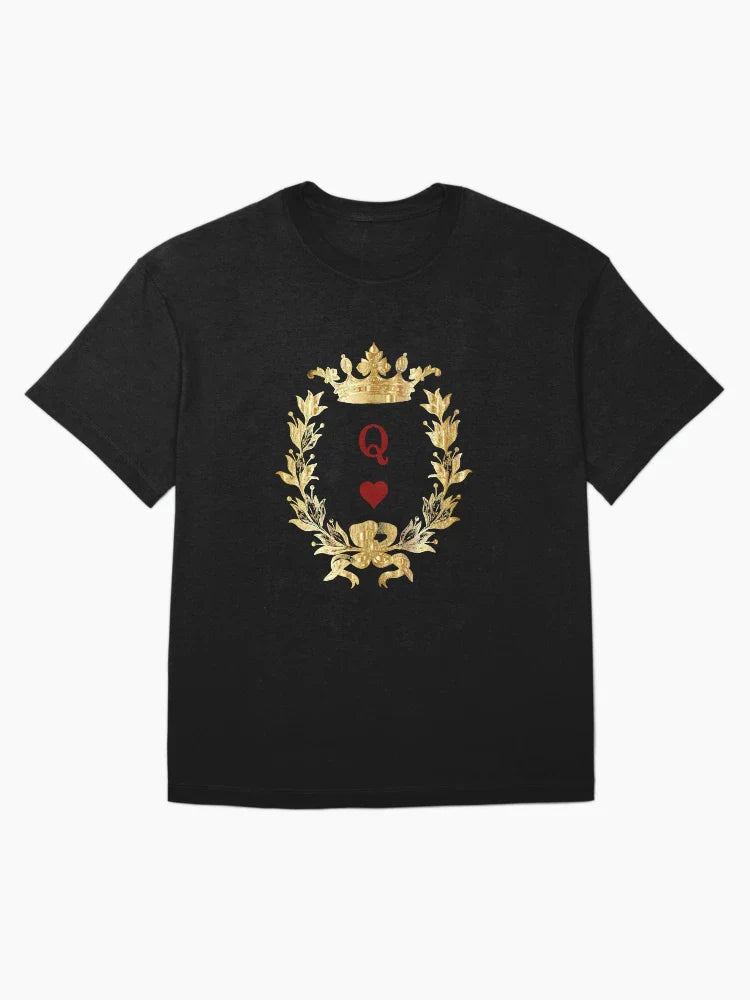 Vintage Queen of hearts Gold embossed Crown and wreath detail - Classic Century Red mauve & gold edition