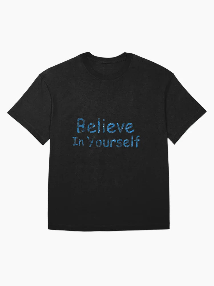 Believe in yourself quote in leaves pattern