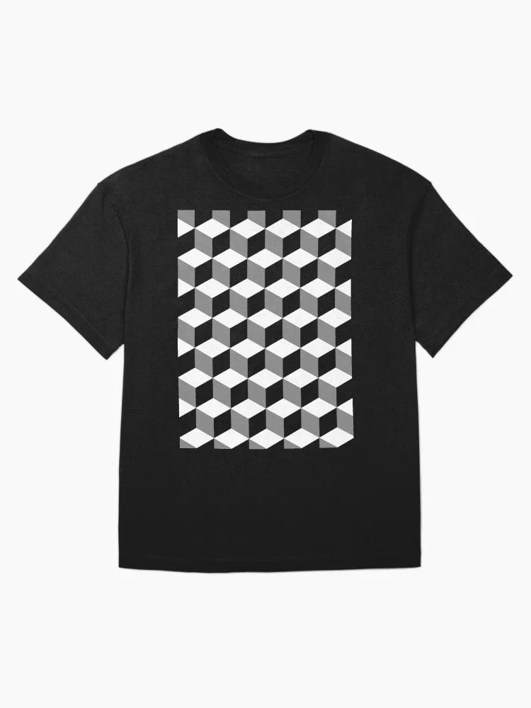 Cube Pattern Black White Grey