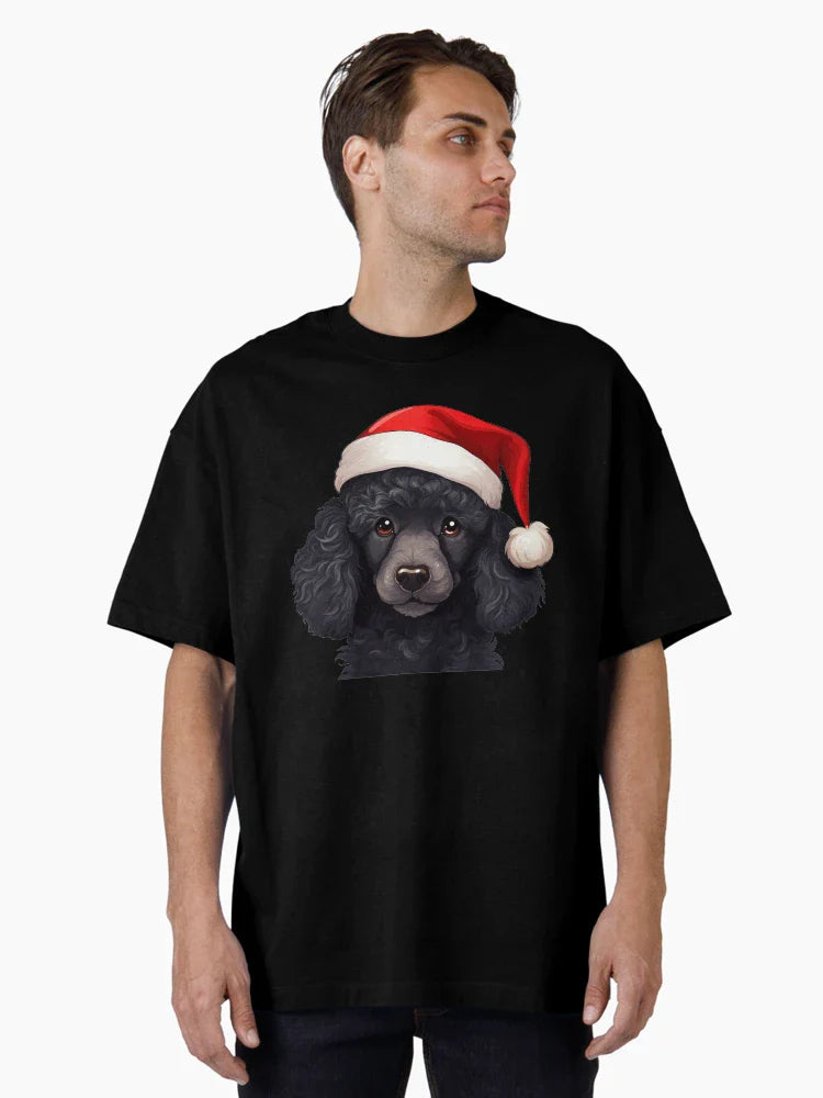 Black Christmas Poodle Puppy