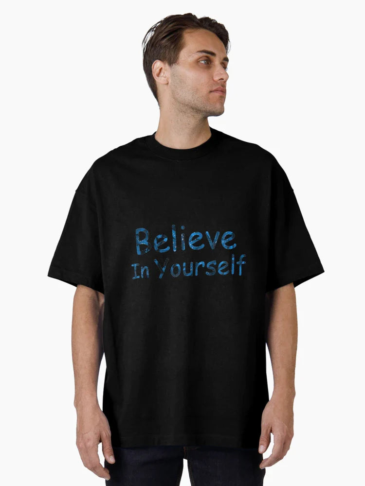 Believe in yourself quote in leaves pattern
