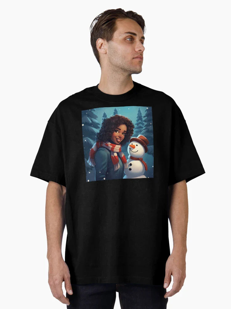 Holiday Snowman & Black Teen Girl