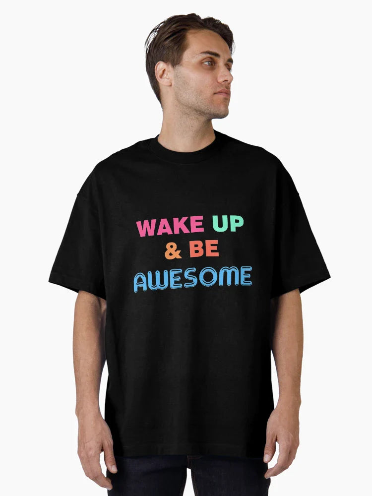 Wake up and be awesome colorful typography