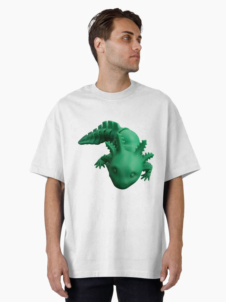 Vibrant 3D Green Axolotl – High Detail Art Design
