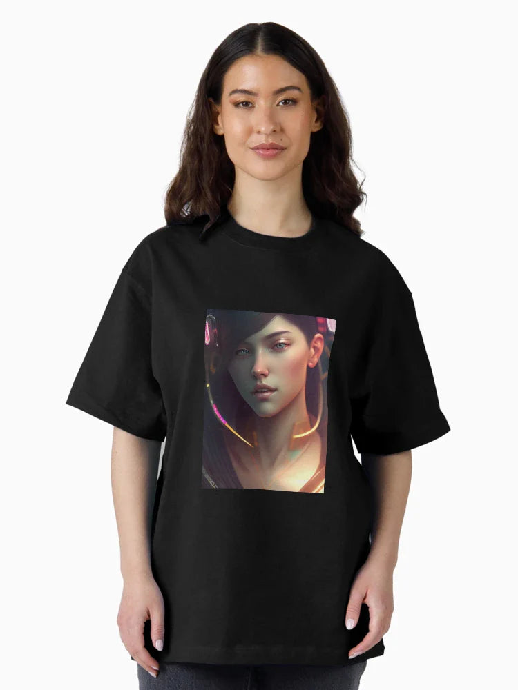 Copy of beautiful cute girl in futuristic style