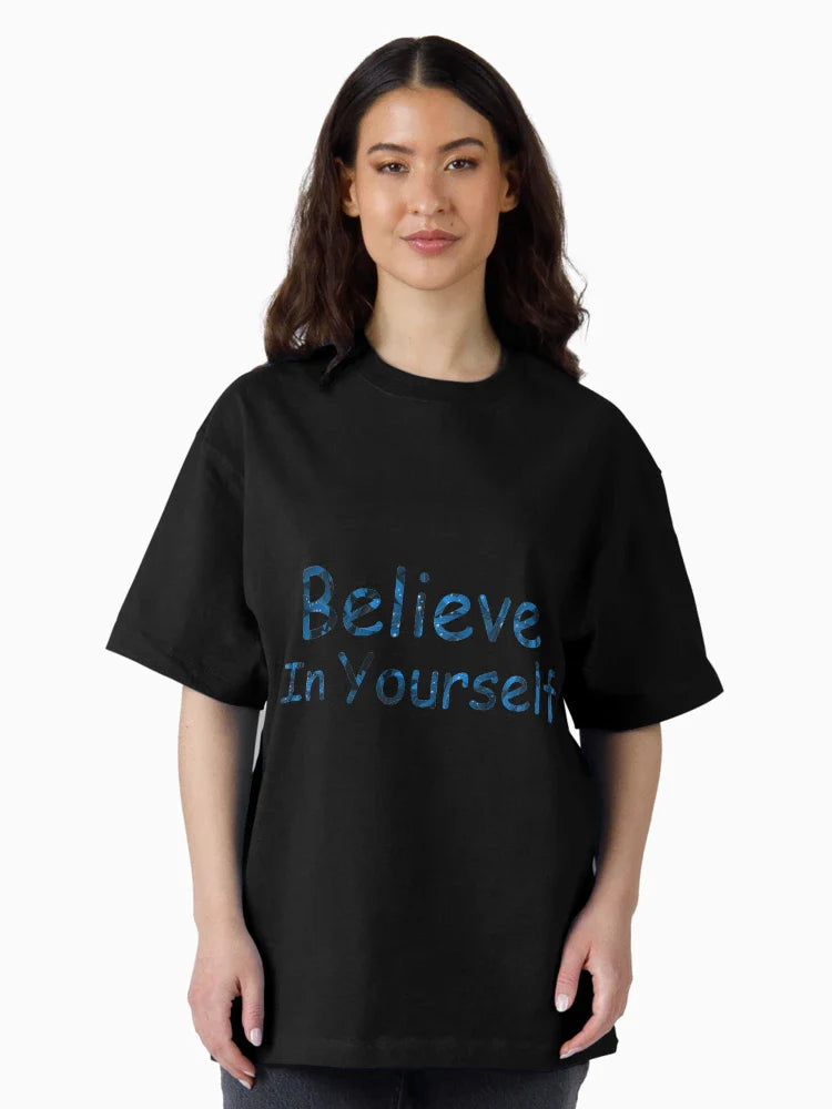 Believe in yourself quote in leaves pattern